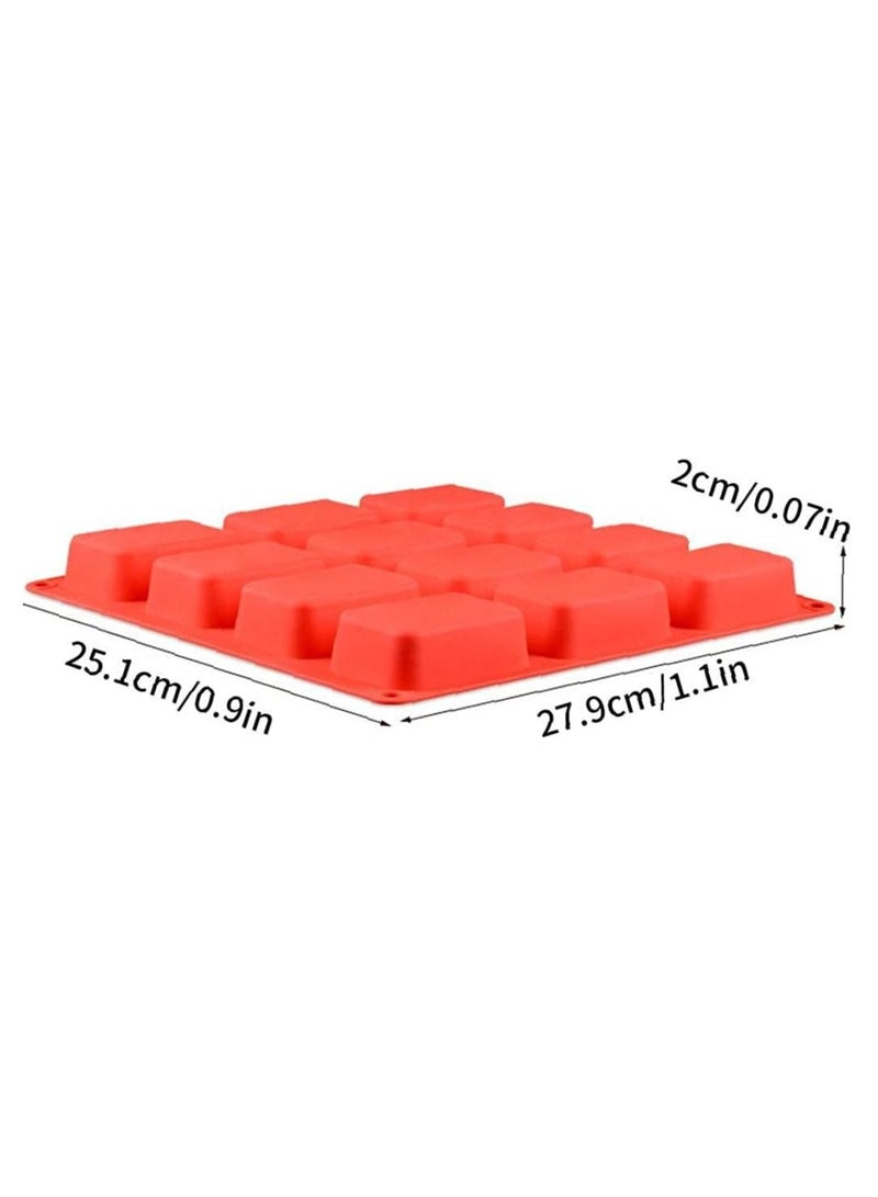 12Cavity Square Silicone Mold for Chocolate and Soap - Image 2