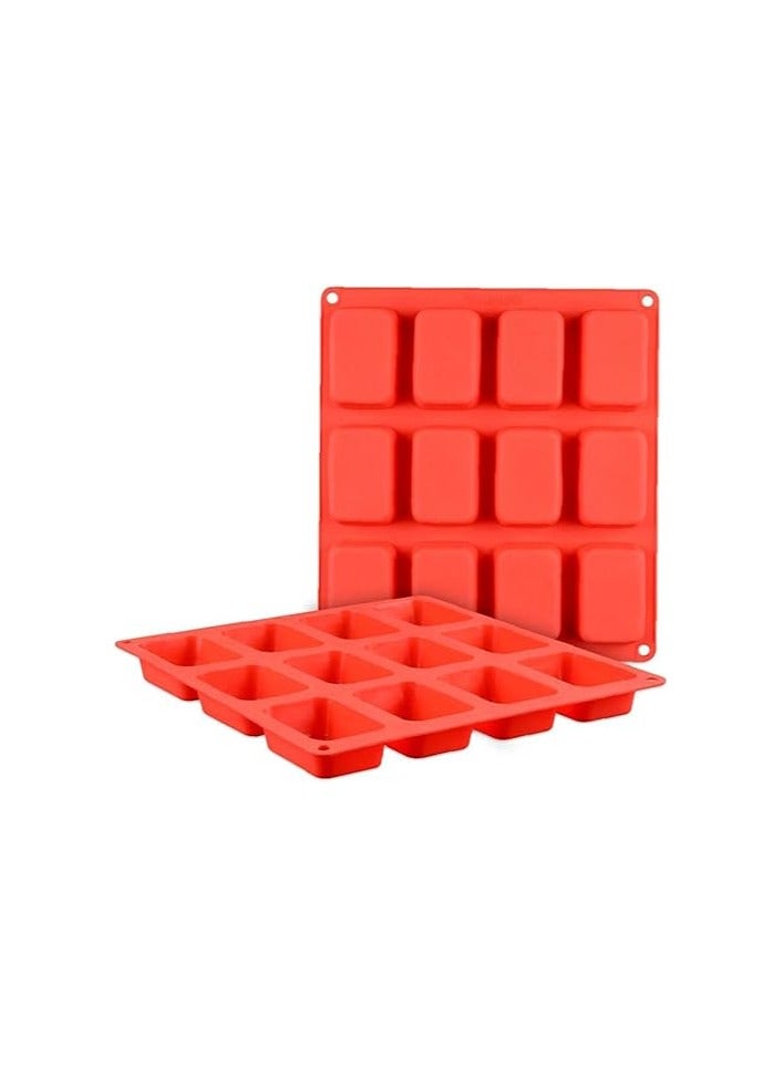 12Cavity Square Silicone Mold for Chocolate and Soap - Image 1
