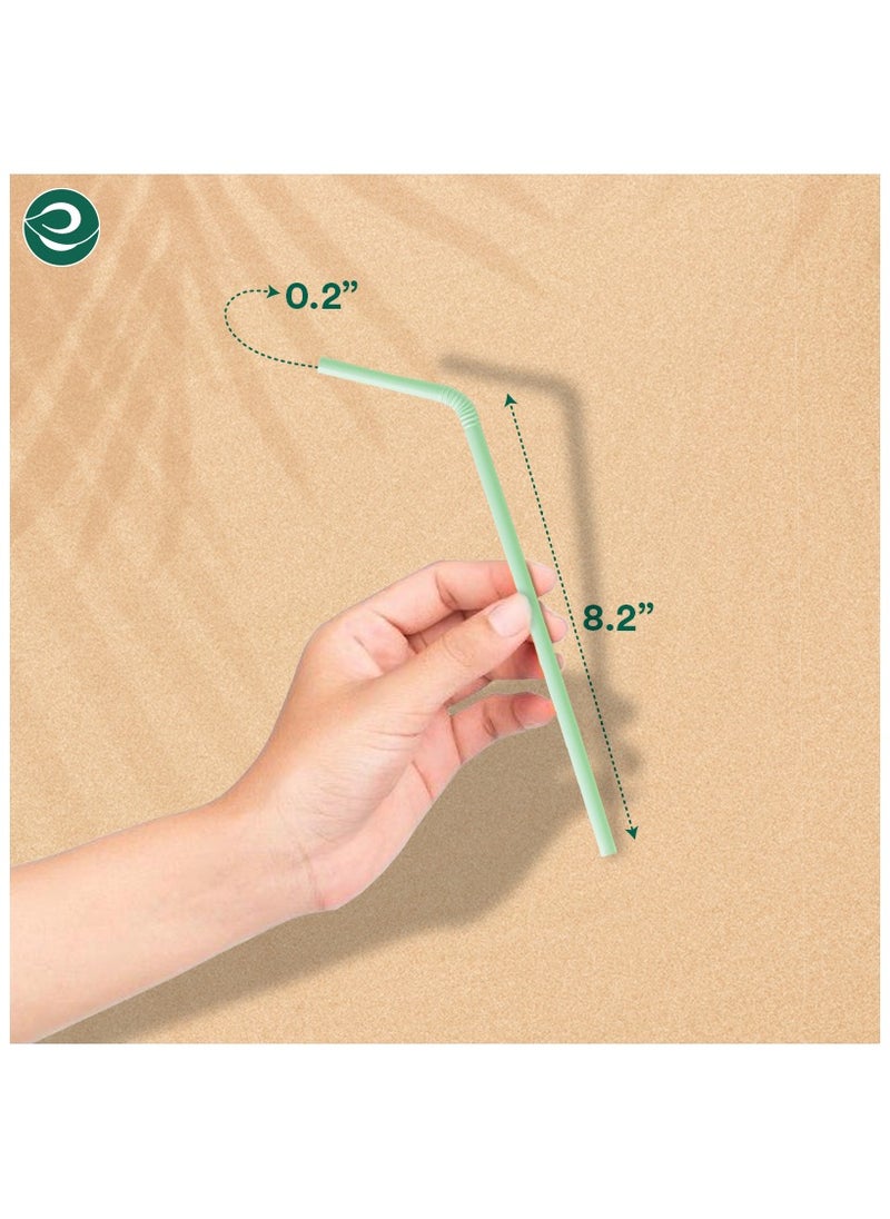 Compostable PLA Straws 6mm, 100 Pc, Bendable