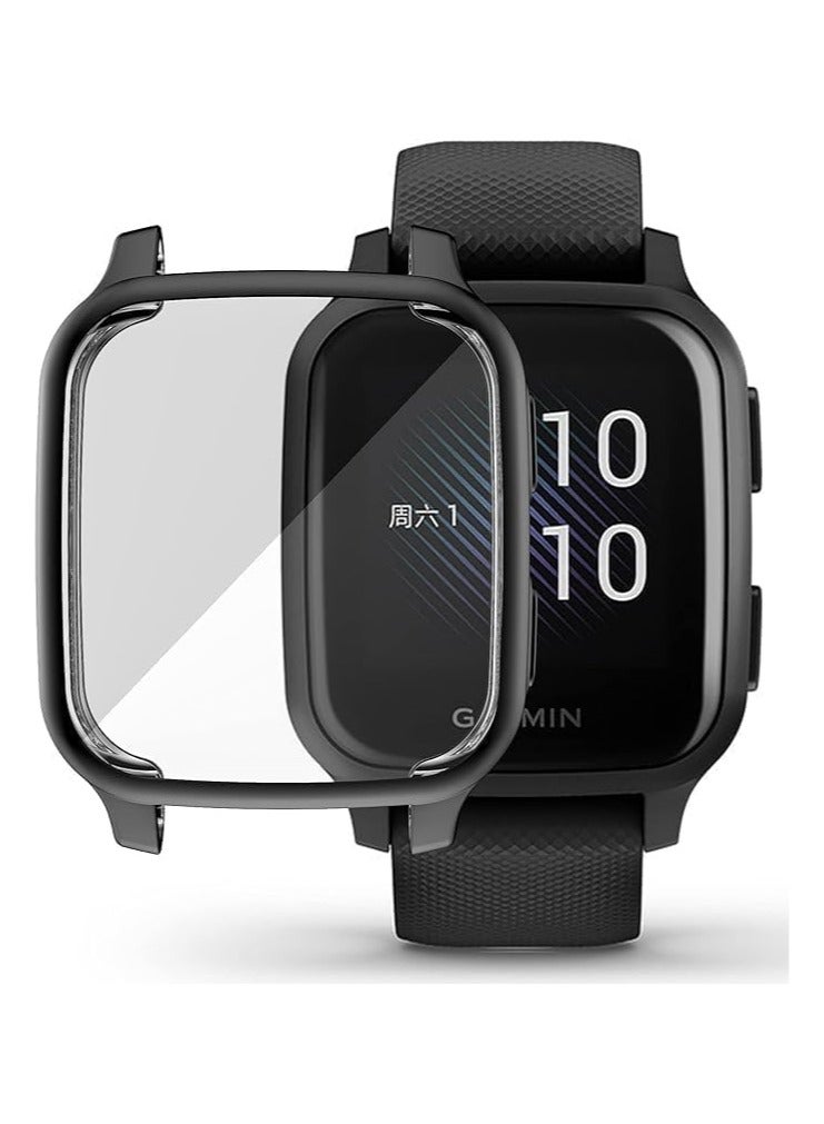 Compatible with Garmin VENO SQUARE MUSIC Waterproof Protective Case Soft TPU Plated All Around Scratch-Proof Screen Protector Cover for Garmin VENO SQUARE MUSIC (Black) - Image 1