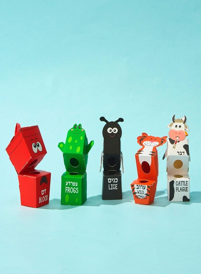 Rite Lite Passover 10 Plagues Finger Puppet Kit 3D Pesach Seder Haggadah Storytelling Activity Judaica Hostess Gift Jewish Holiday Party Favor Educational Craft Set DIY Assembly Puppets Hours of Fun! - Image 4