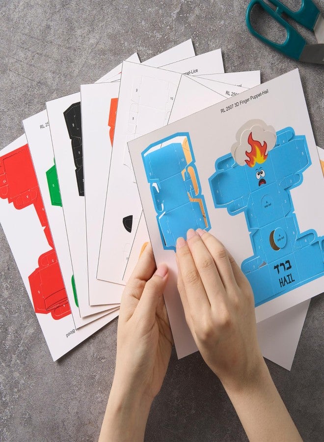 Rite Lite Passover 10 Plagues Finger Puppet Kit 3D Pesach Seder Haggadah Storytelling Activity Judaica Hostess Gift Jewish Holiday Party Favor Educational Craft Set DIY Assembly Puppets Hours of Fun! - Image 3