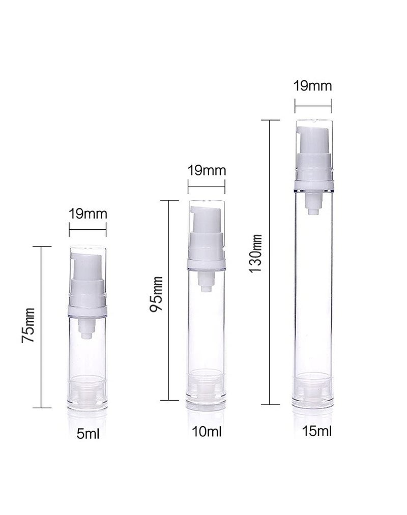 Wresty 12 Pcs Vacuum Lotion Bottles Plastic Empty Airless Pump Bottles Travel DIY Cosmetic Cream Pump Bottles Makeup Foundation Toiletries Liquid Vacuum Container (10ml) - Image 4