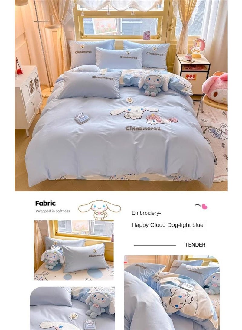 Cinnamoroll Anime Bedding Set 3 Piece 3D Cartoon Cute Printed Soft Microfiber Comforter Set with Zipper Closer Gifts for Kids Teenagers Adult - Image 2