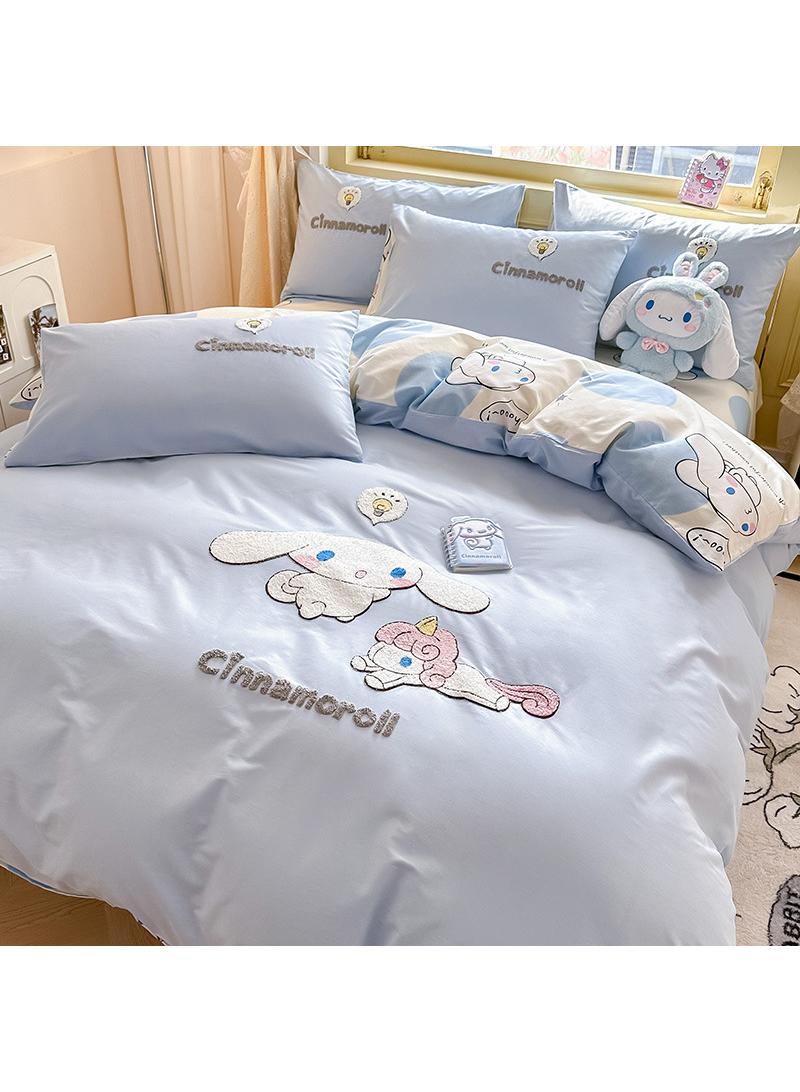 Cinnamoroll Anime Bedding Set 3 Piece 3D Cartoon Cute Printed Soft Microfiber Comforter Set with Zipper Closer Gifts for Kids Teenagers Adult - Image 1