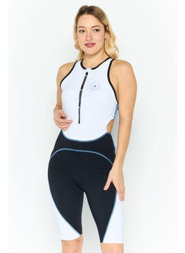 adidas By Stella McCartney Women Brand Logo Sleeveless One Piece Swimwear, White Combo  - Image 1