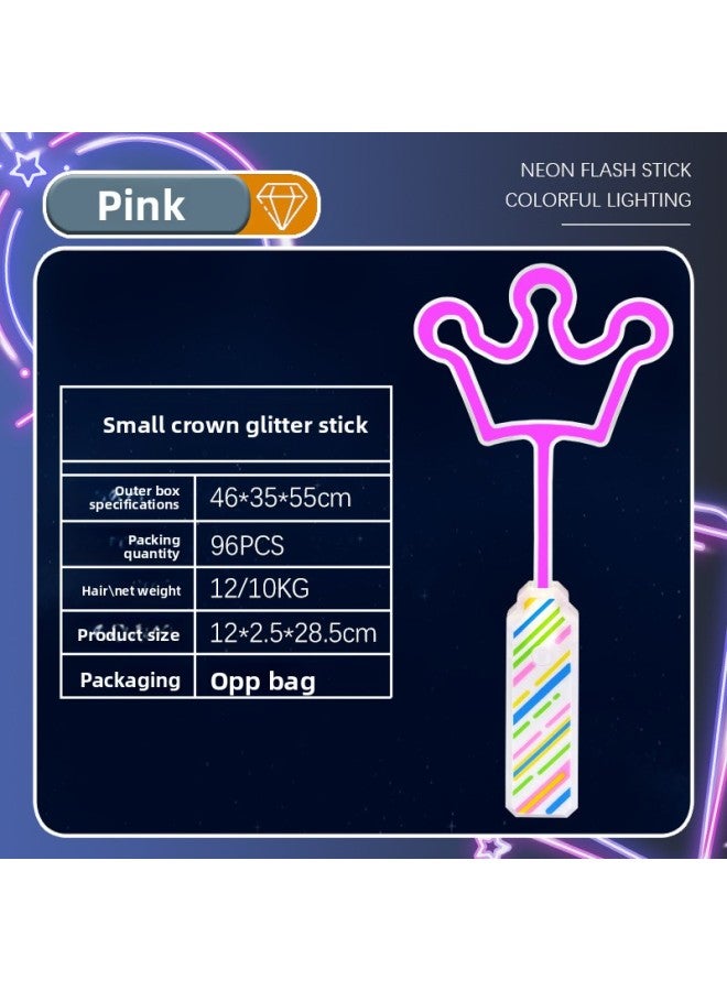 Foreign Trade Cross-border Fluorescent LED Magic Wand Fairy Stick Short Crown Flash Stick Neon Color Luminous Toy 