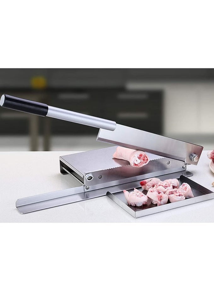 MANUAL FROZEN MEAT SLICER STAINLESS STEEL FOOD CUTTER  ADJUSTABLE THICKNESS MEAT SLICING MACHINE FOR BEEF, LAMB, CHICKEN, HOT POT & HOME KITCHEN USE