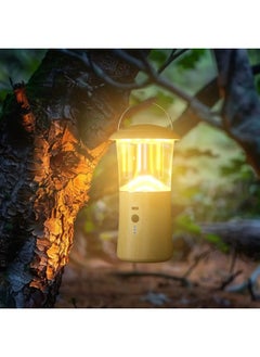 ماركة غير محددة مصباح LED خارجي قابل لإعادة الشحن وفانوس تخييم ثلاثي الألوان مع إضاءة قوية بزاوية 360 درجة، يعمل بالبطارية، مصباح خيمة معلق بتصميم محمول، مناسب للمشي وصيد السمك وانقطاع الكهرباء  - Image 4