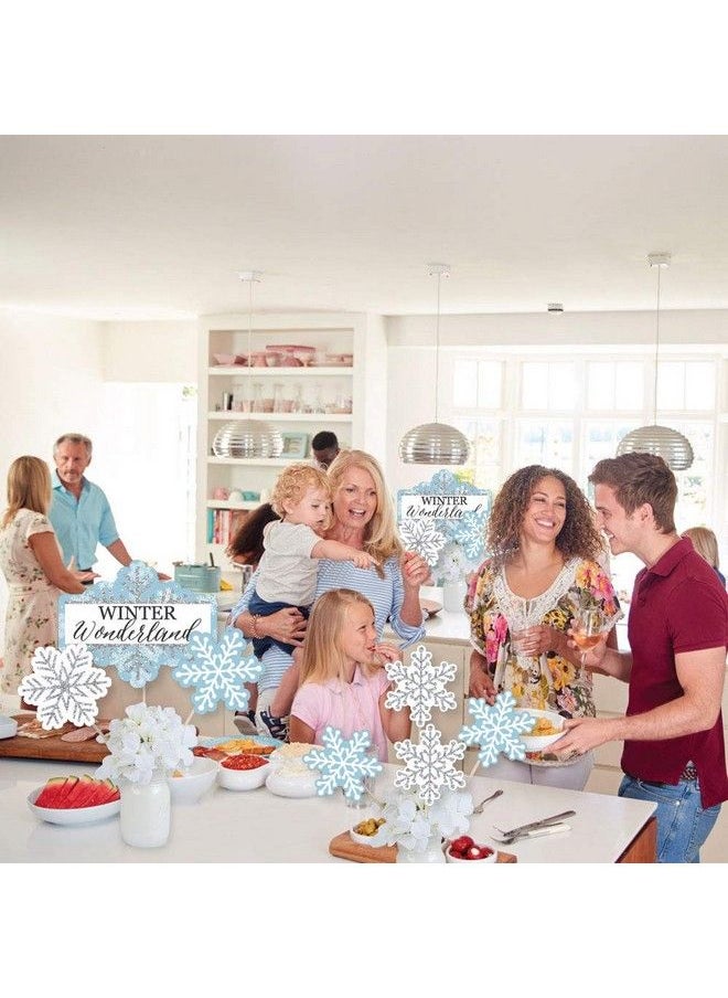 Big Dot of Happiness Winter Wonderland Snowflake Holiday Party And Winter Wedding Centerpiece Sticks Showstopper Table Toppers 35 Pieces  - Image 5