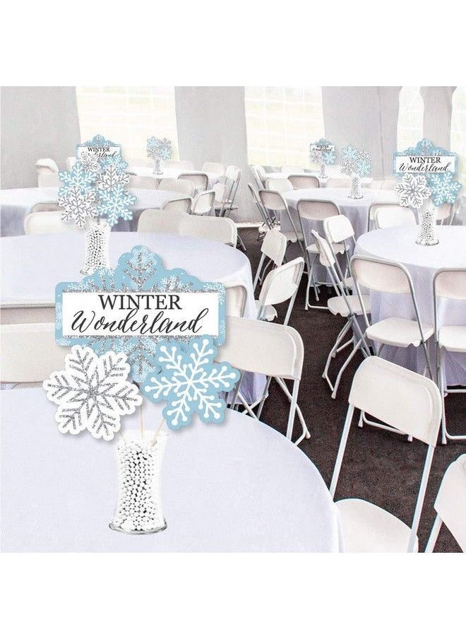 Big Dot of Happiness Winter Wonderland Snowflake Holiday Party And Winter Wedding Centerpiece Sticks Showstopper Table Toppers 35 Pieces  - Image 3