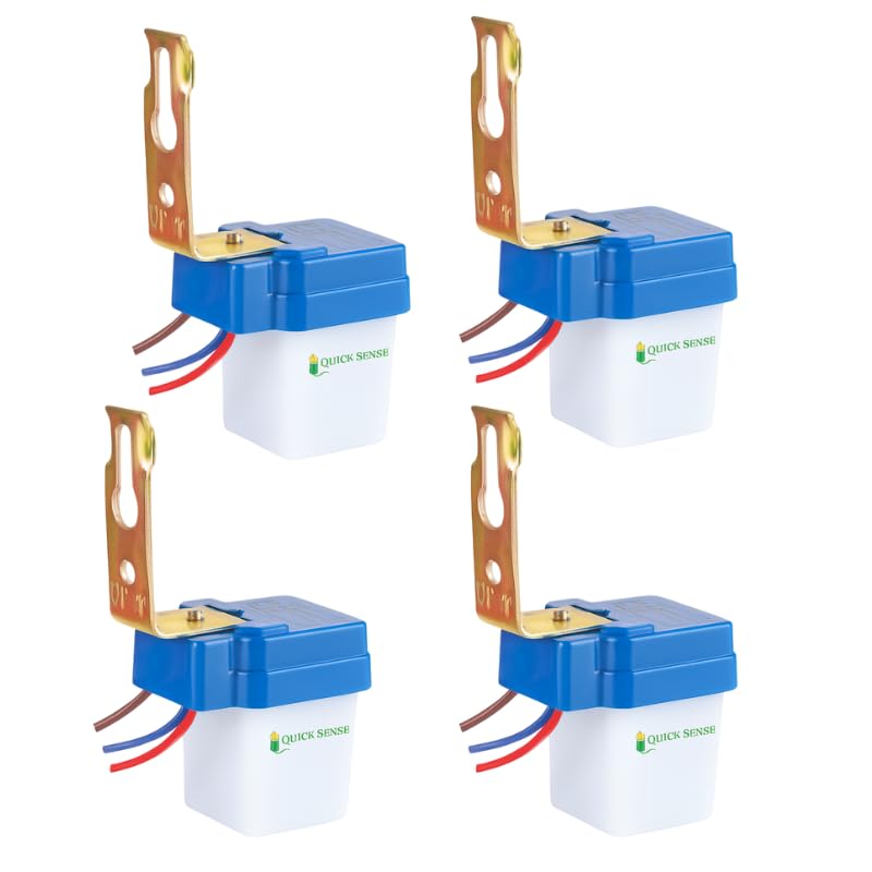 Quick Sense QS-301 220V Auto Day/Night Photocell Sensor Switch | Waterproof LDR Light Sensor for Outdoor Lighting Automation | 6A Load Capacity | Set of 4 - Image 1