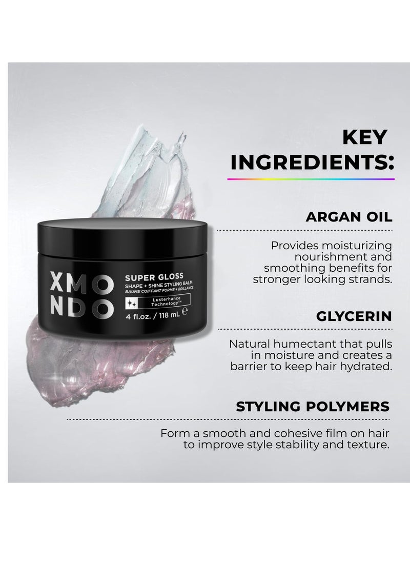 XMONDO XMONDO Hair Super Gloss Shape & Shine Styling Balm with Styling Polymers for Smooth, Frizz-Free Hair, 4 Fl Oz  - Image 4