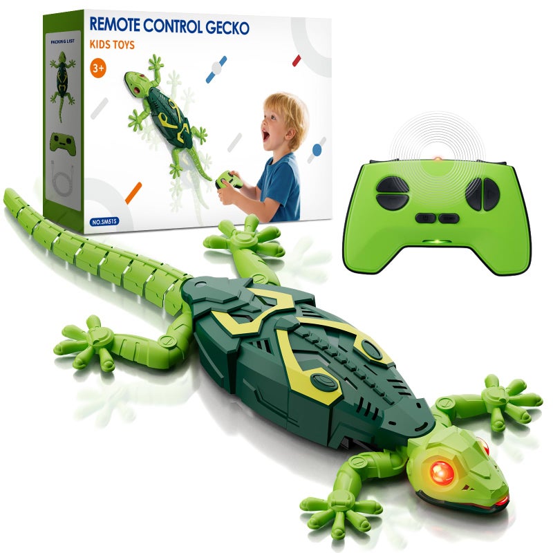 HYES Wall Crawler Gecko Remote Control Robot Toys Rechargeable RC Animals Toy Realistic Wall Crawling Halloween Birthday Gifts for Boys Girls Ages 48 68 - Image 2