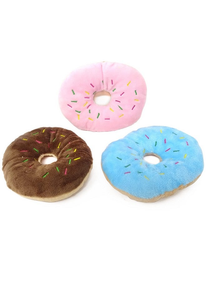 Honbay 3PCS Donut Shape Plush Cat Catnip Toys Kitten Interactive Pillows Cat Gifts for Cat Lovers - Image 1