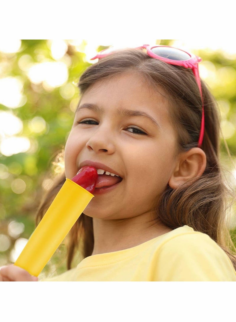 SOLARAE Popsicle Mould Ice Pop Mould Silicone Ice Cream Maker with Attached Lids, Freezer Tube, Frozen Ice Lolly Forms Reusable Dishwasher Safe Easy Clean No Mess, for Your Kids, Multi Color Set of 4 - Image 2