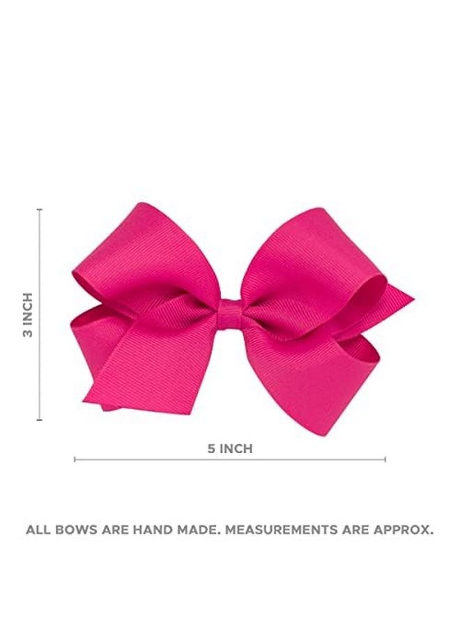 Wee Ones Divine Creations Girls' Collegiate Themed Game Day Logo Print Hair Bow By Wee Ones on a WeeStay Clip, Classic Grosgrain, Medium, Michigan Wolverines  - Image 2