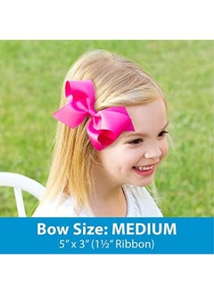Wee Ones Divine Creations Girls' Collegiate Themed Game Day Logo Print Hair Bow By Wee Ones on a WeeStay Clip, Classic Grosgrain, Medium, Michigan Wolverines  - Image 4