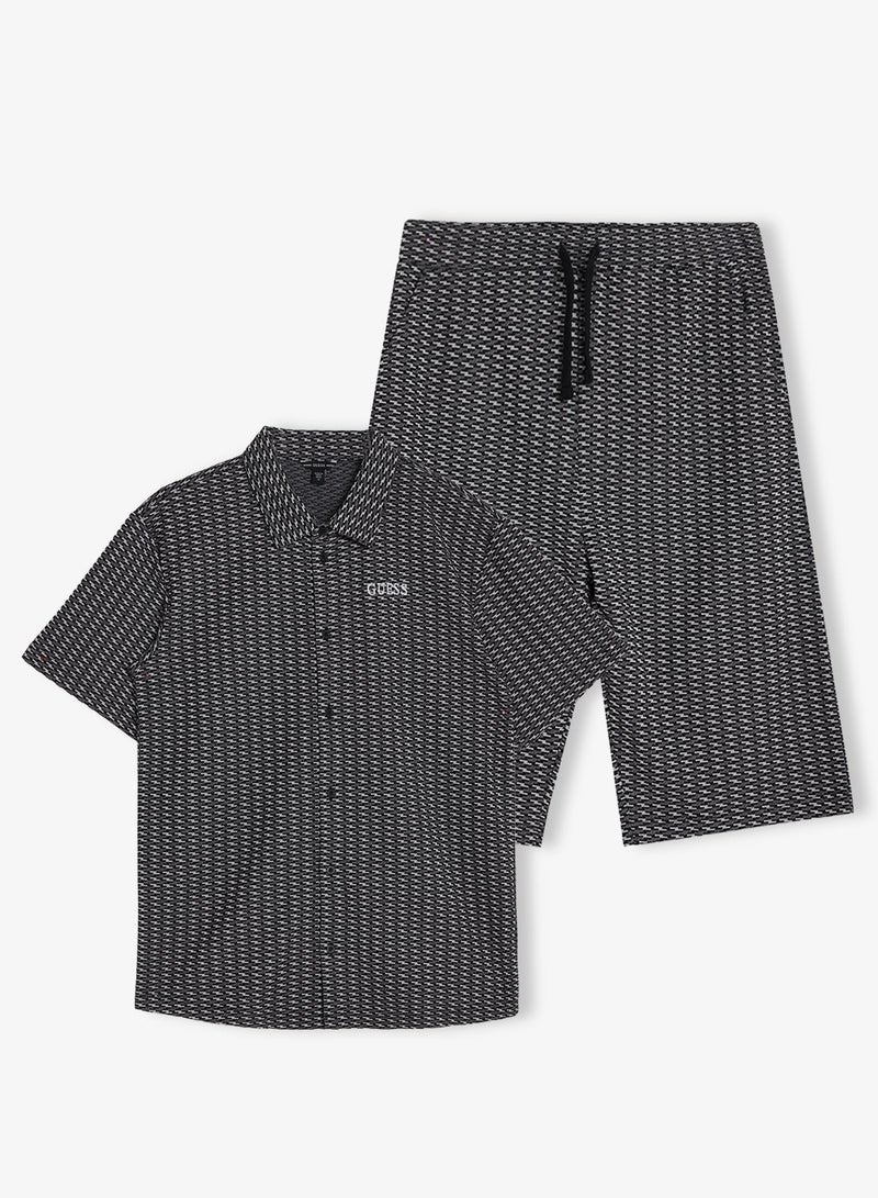 GUESS Youth Short Sleeve Shirt And Shorts Set - Image 2