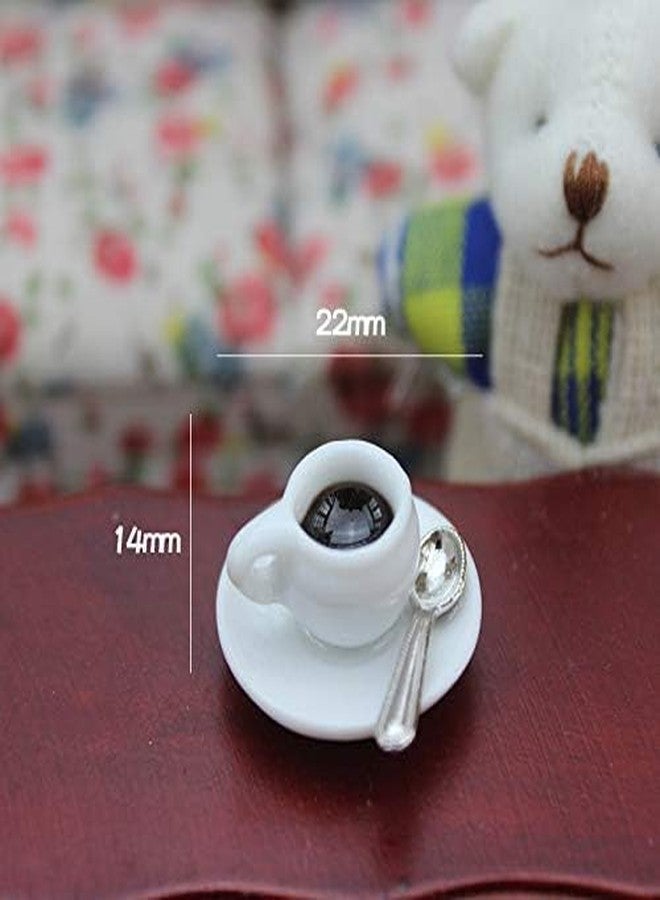 ملحقات تزيين بيت الدمى، نموذج مصغر لبيت الدمى بمقياس 1:12، كوب قهوة مع ملعقة، لعبة، زينة، ديكور بيت الدمى (14 × 22 مم) - Image 2