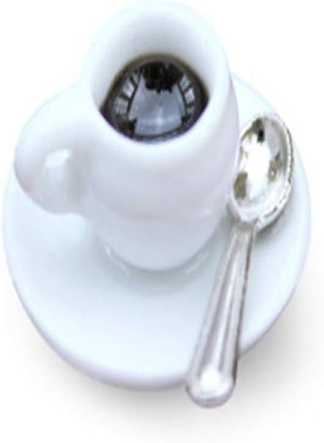 ملحقات تزيين بيت الدمى، نموذج مصغر لبيت الدمى بمقياس 1:12، كوب قهوة مع ملعقة، لعبة، زينة، ديكور بيت الدمى (14 × 22 مم) - Image 1