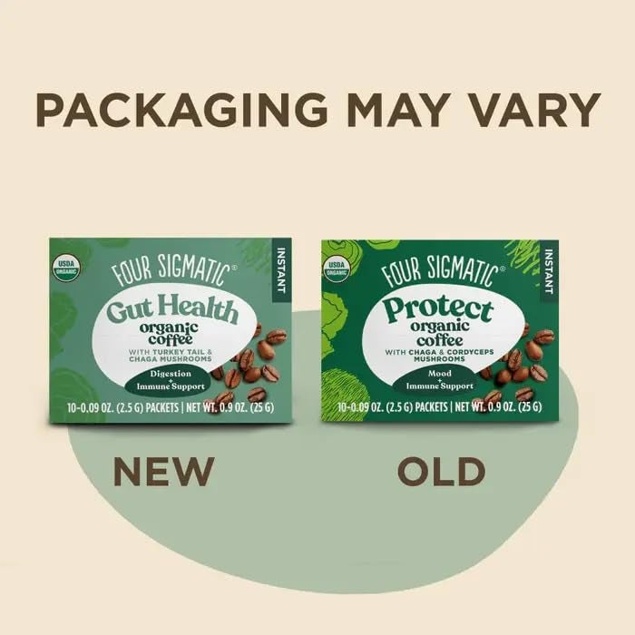 Four Sigmatic Organic Instant Coffee Powder | Mushroom Coffee Instant Mix with Cordyceps, Chaga and Eleuthero for Better Focus and Immune Support | 10 Packets - Image 2