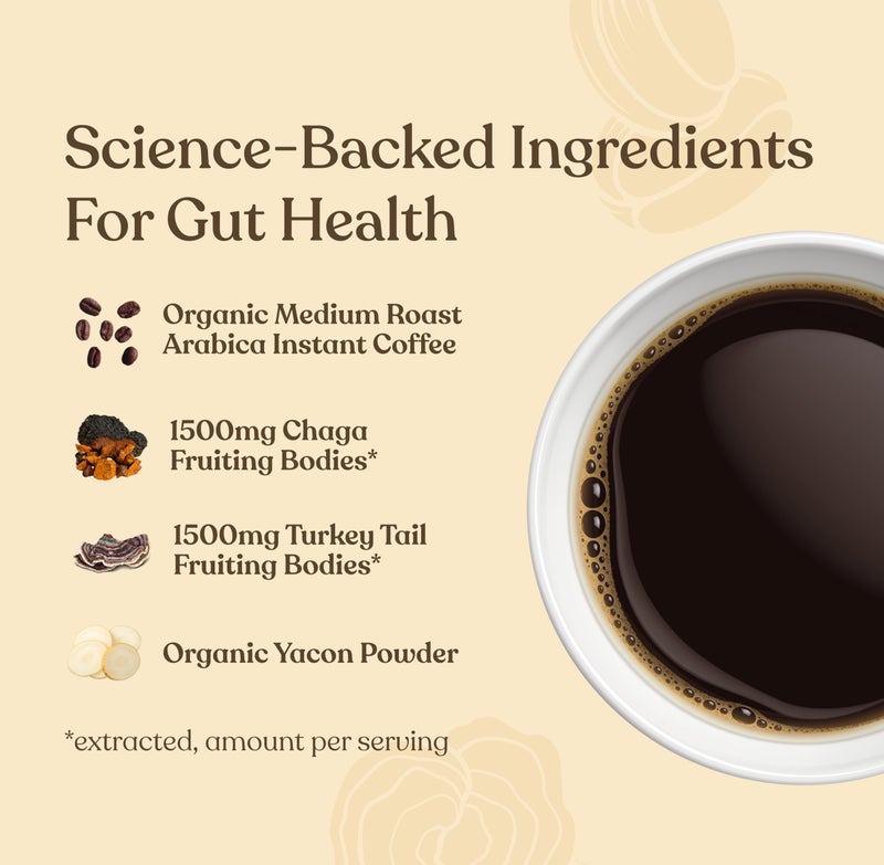 Four Sigmatic Organic Instant Coffee Powder | Mushroom Coffee Instant Mix with Cordyceps, Chaga and Eleuthero for Better Focus and Immune Support | 10 Packets - Image 3