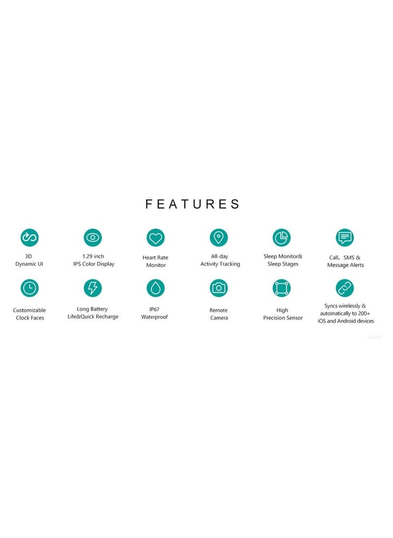 W4YOU - Smart Watch Sport Band Smart Watches Zeblaze Crystal 2 Smart Watch Men HR Monitor All Day Activity Tracking 3D Dynamic UI 29 inch Screen Smartwatch for Android iOS,Colour Name - Image 1
