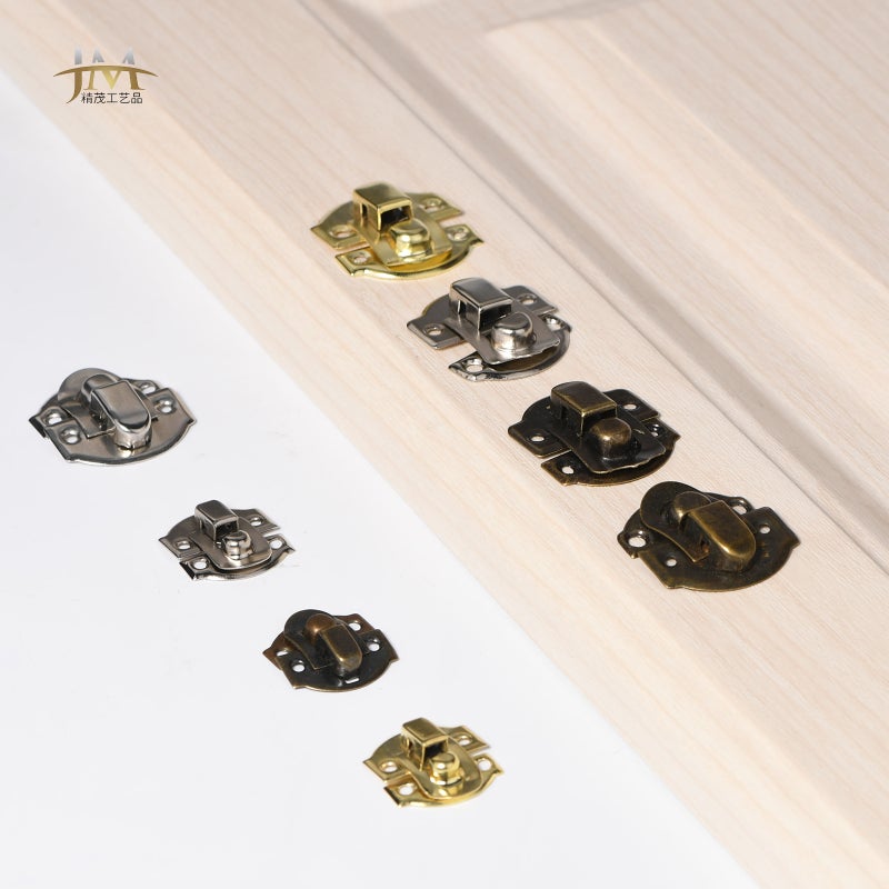 Antique Vintage Packaging Accessories Three Corners Ingot Iron Wine Box Cursor Buckle Luggage Hardware - Image 3