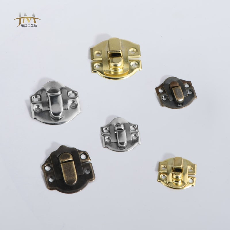 Antique Vintage Packaging Accessories Three Corners Ingot Iron Wine Box Cursor Buckle Luggage Hardware - Image 4