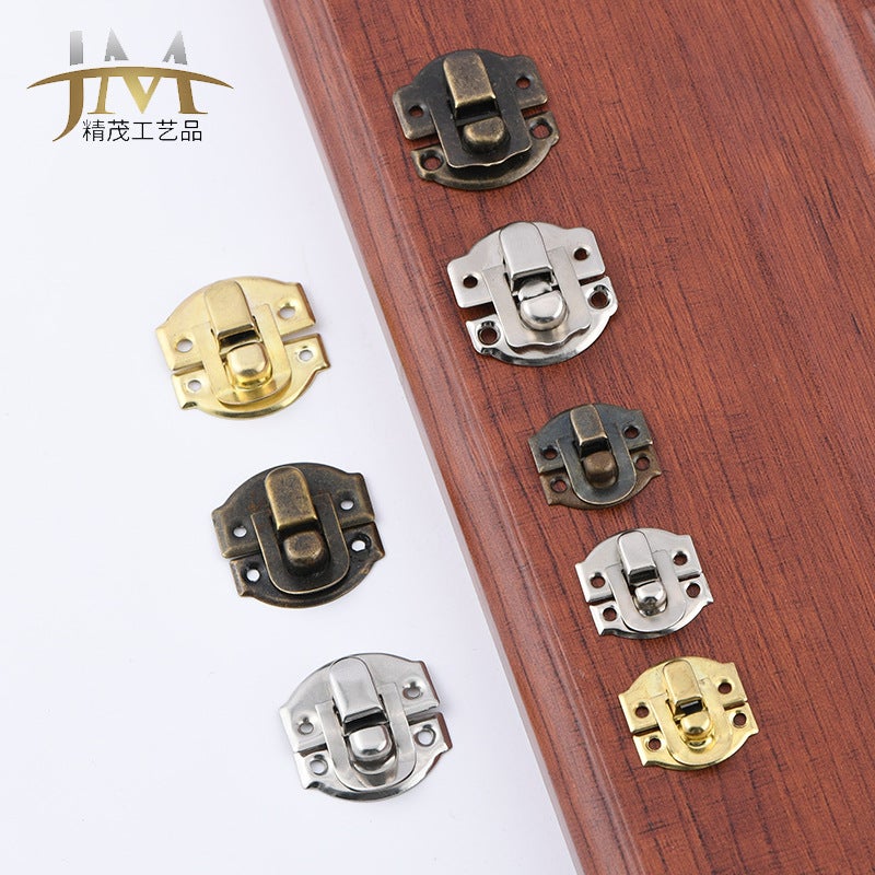 Antique Vintage Packaging Accessories Three Corners Ingot Iron Wine Box Cursor Buckle Luggage Hardware - Image 2