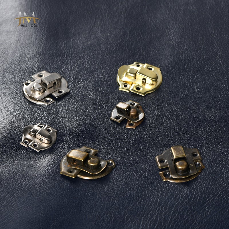 Antique Vintage Packaging Accessories Three Corners Ingot Iron Wine Box Cursor Buckle Luggage Hardware - Image 5