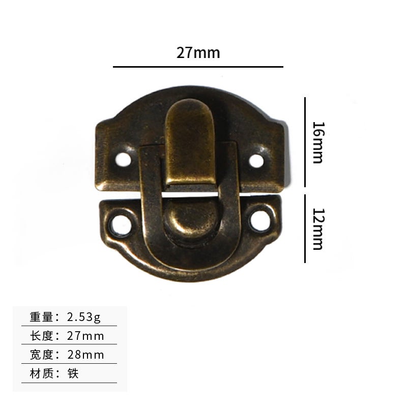 Antique Vintage Packaging Accessories Three Corners Ingot Iron Wine Box Cursor Buckle Luggage Hardware - Image 1