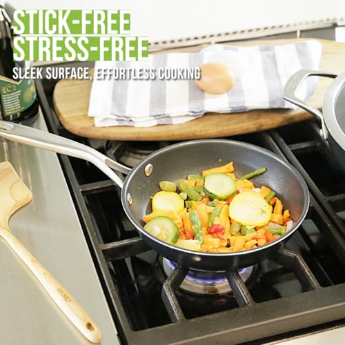 TECHEF - Onyx Collection 8-Inch Nonstick Frying Pan Skillet, PFOA-Free, Dishwasher Oven Safe, Stainless Steel Handle, Induction-Ready, Made in Korea (8-inch) - Image 2