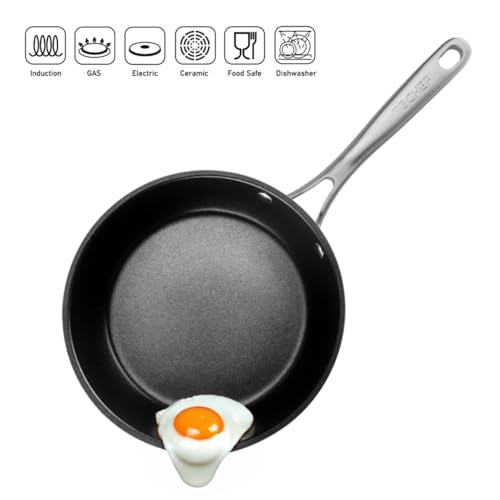 TECHEF - Onyx Collection 8-Inch Nonstick Frying Pan Skillet, PFOA-Free, Dishwasher Oven Safe, Stainless Steel Handle, Induction-Ready, Made in Korea (8-inch) - Image 3