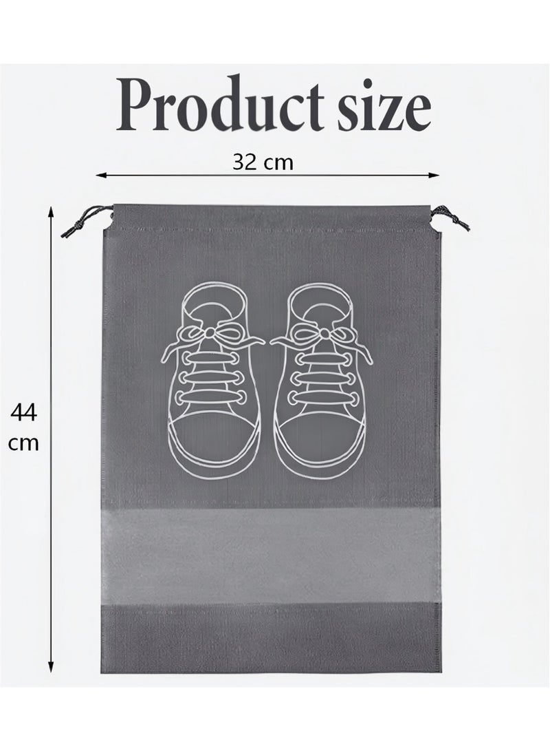 YelaJoy Shoe Bags for Travel, 20 Pcs Travel Shoe Bag Travel Bags Covers for Traveling Packing, Travel Shoe Bags for Storage for Packing in Suitcase(Black & Grey) - Image 4