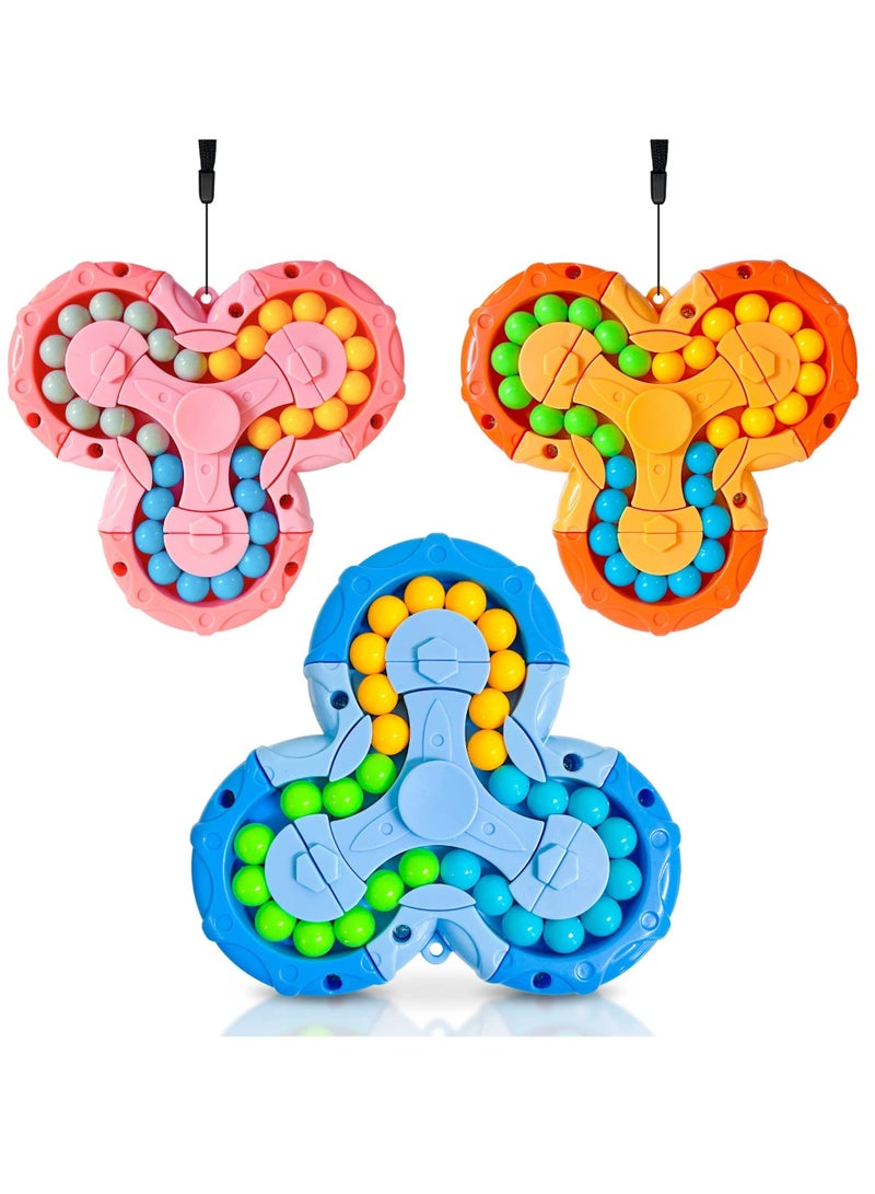 KASTWAVE Magic Bean Rotating Cube,2 in 1 Funny Beads Puzzle Educational Toys,Handheld Spinner Stress Anxiety Relief Ball Game Sensory Toys,Kids Age 3+,Teens and Adult as Birthday Gift 3PCS - Image 1