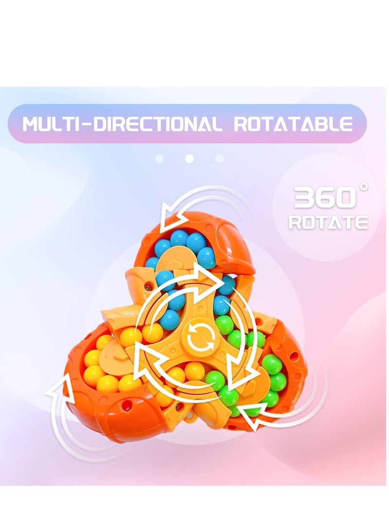 KASTWAVE Magic Bean Rotating Cube,2 in 1 Funny Beads Puzzle Educational Toys,Handheld Spinner Stress Anxiety Relief Ball Game Sensory Toys,Kids Age 3+,Teens and Adult as Birthday Gift 3PCS - Image 3