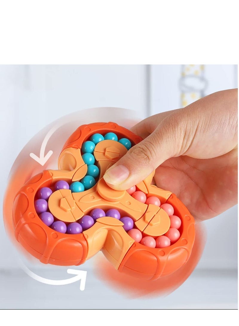 KASTWAVE Magic Bean Rotating Cube,2 in 1 Funny Beads Puzzle Educational Toys,Handheld Spinner Stress Anxiety Relief Ball Game Sensory Toys,Kids Age 3+,Teens and Adult as Birthday Gift 3PCS - Image 2