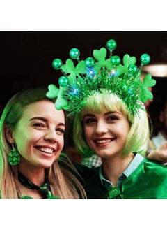 Light Up St Patricks Day Headband Led Shamrock Headpiece Green Hair Accessories Party Costume Headwear - pzsku/ZB105FA45478BE80CF3DEZ/45/_/1735567096/cbbc59b7-9e5f-4370-bbb2-03802d18b239