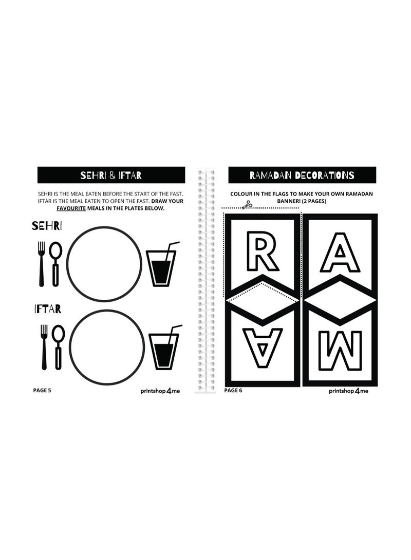 برينت شوب فور مي كتابي الرمضاني المزدحم للأطفال |34 صفحة من الأنشطة| حرفة الأطفال |تعليم أساسيات رمضان| مسلم، أطفال، الإسلام، عيد - Image 3