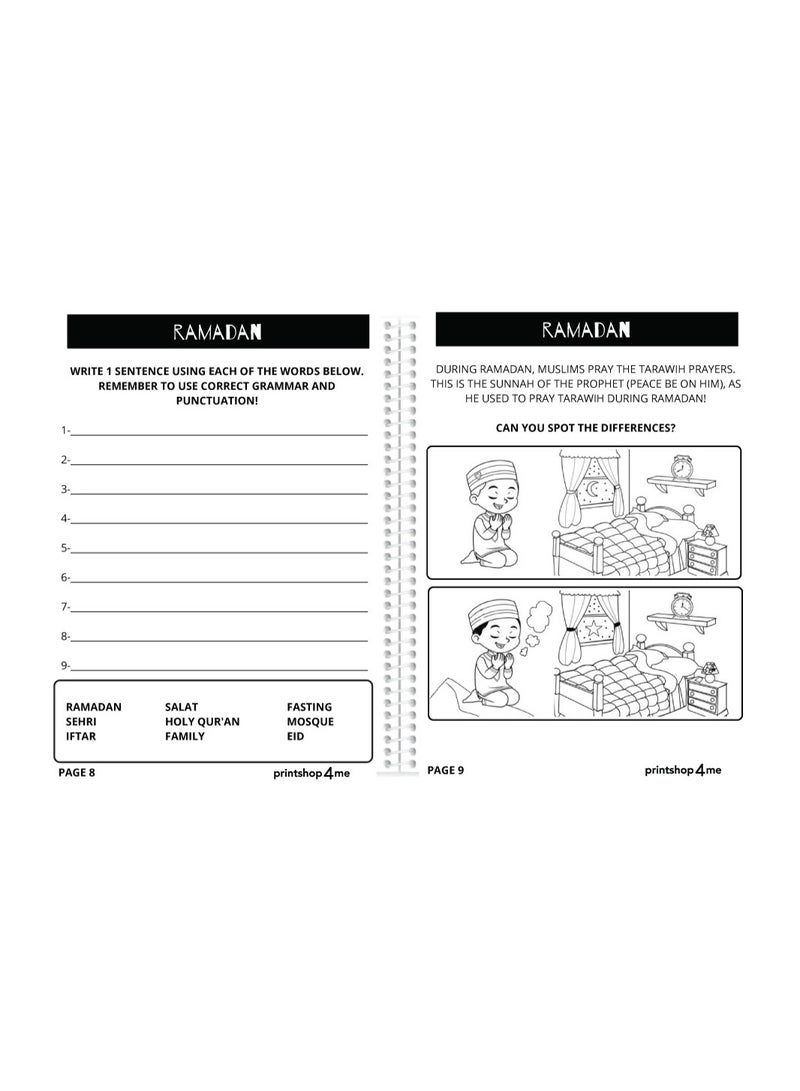 برينت شوب فور مي كتابي الرمضاني المزدحم للأطفال |34 صفحة من الأنشطة| حرفة الأطفال |تعليم أساسيات رمضان| مسلم، أطفال، الإسلام، عيد - Image 4