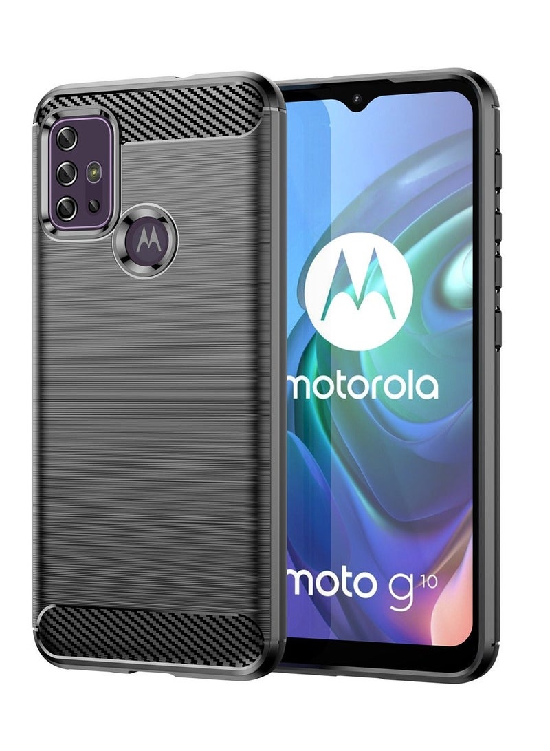 Motorola Moto G30 Case Cover Soft TPU Carbon Fiber Texture Anti-Scratch Shockproof Phone Back Protector Accessory Ultra Slim Anti-Drop Rugged Bumper Cover for Motorola Moto G30 - Image 1