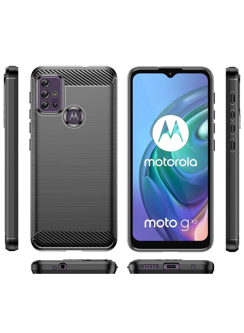 Motorola Moto G30 Case Cover Soft TPU Carbon Fiber Texture Anti-Scratch Shockproof Phone Back Protector Accessory Ultra Slim Anti-Drop Rugged Bumper Cover for Motorola Moto G30 - Image 2