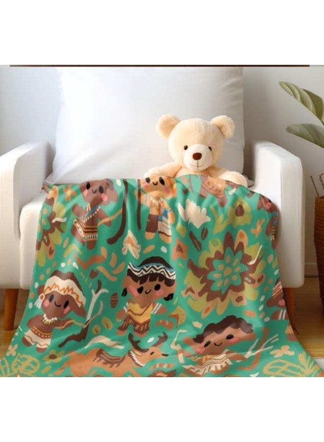 عام بطانية رقيقة من الفانيلا الكرتونية للأطفال والرضع (دافئة ومريحة، ومناسبة للنوم والألعاب) 70 سم * 100 سم