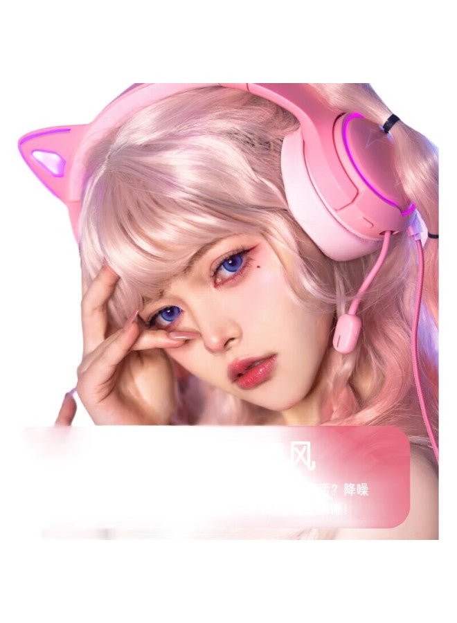 Xiberia M17U Cat Ear Light-Up Gaming Headset, Over-Ear, Popular For E-Sports, Mobile Gaming, Pubg Headphones, Computer Headset, Multi-Platform Compatible, With Replaceable Cable - Image 3