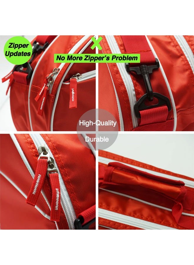 Tannius 3-5 Racket Tennis Bag, with Shoe & Phone Compartment and Protective Pad, Super Roomy and Lightweight Racquet Bag for Tennis, Badminton (Red) - Image 4