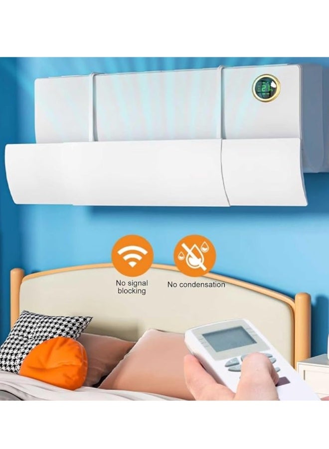 بيج ماكس موجه هواء مكيف هواء قابل للتعديل 57-93 سم، مناسب لمكيفات الهواء السبلت، حاجز مضاد للانفجار/مضاد لتدفق الهواء المباشر لشباك الرياح في المنزل لمكيفات السبليت الصغيرة - Image 2