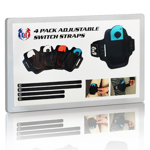GH 4 Pack Adjustable Leg Straps Compatible with Nintendo Switch/Switch 2, Wrap Short, Extend Long, Joycon Thigh and Wrist Strap for Switch Sports: Soccer, Ring Fit Adventure, Just Dance - Image 1