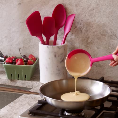 GIR: Get It Right Silicone Pasta Spoon & Ladle - 3/4-Cup Capacity - Red - Heat-Resistant to 425°F - Measurement Markings in Cups & mL - No-Drip Edge - Dishwasher-Ready - Image 5